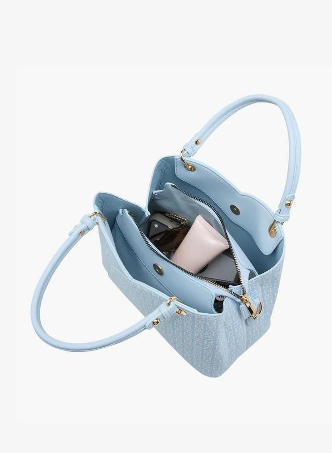 Flora Bella By Shoexpress  Monogram Print Tote Bag With Detachable Strap for Women | Best Price UAE